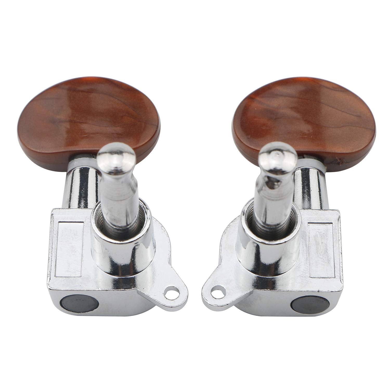 Swhmc 3R 3L Acoustic Electric Guitar Pegs String Tuners Keys Machine Heads Locking Knobs Silver